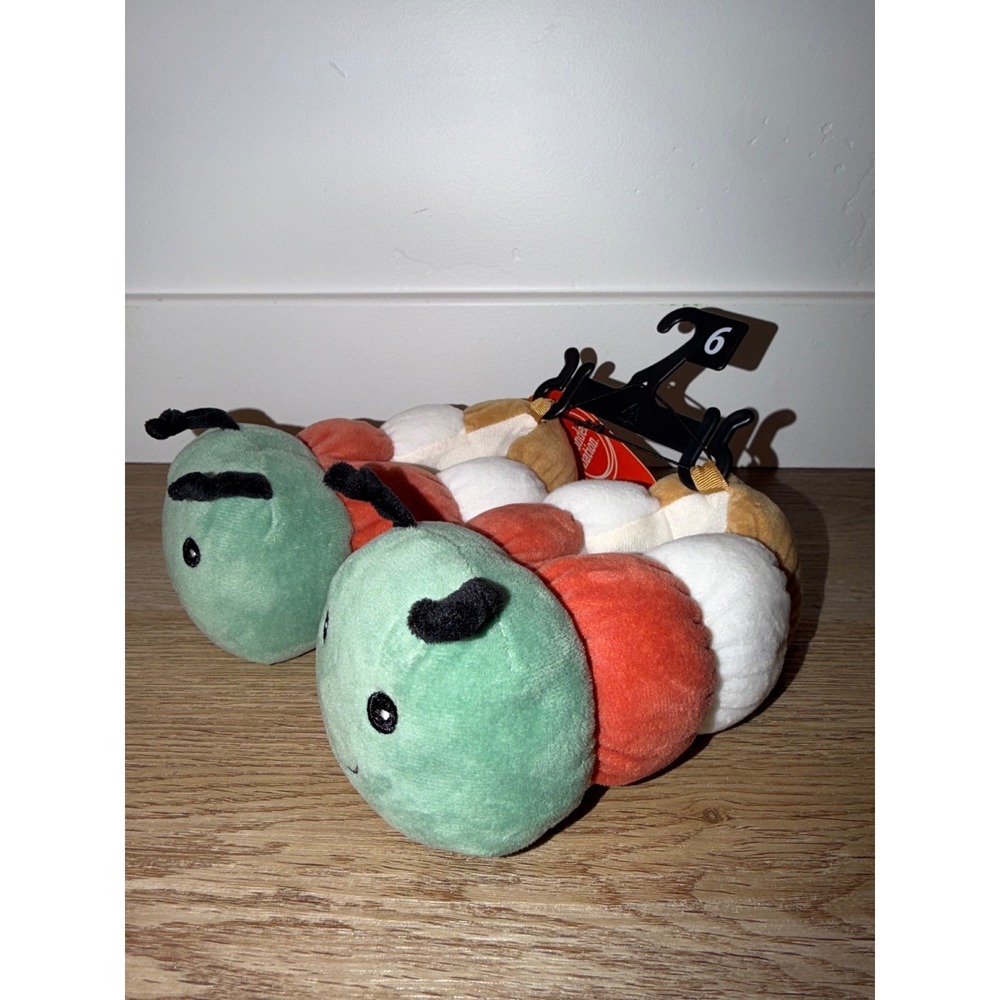 Kids slippers size 6 caterpillars